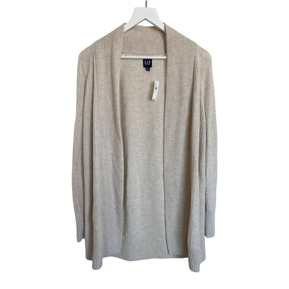 Gap Oatmeal Open Front Soft Knit Cardigan Sweater